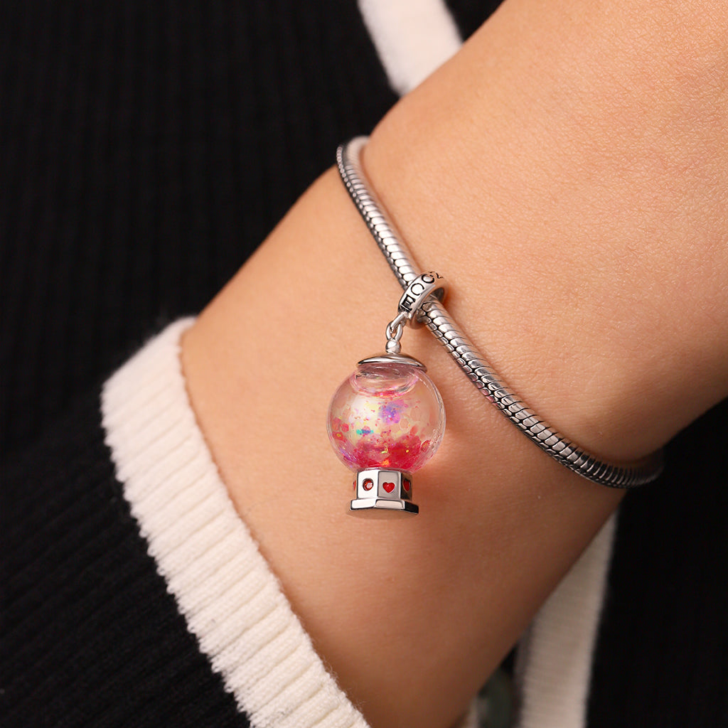 Gnoce Love Candy Machine Charm Platinum-plated Silver Blend_7