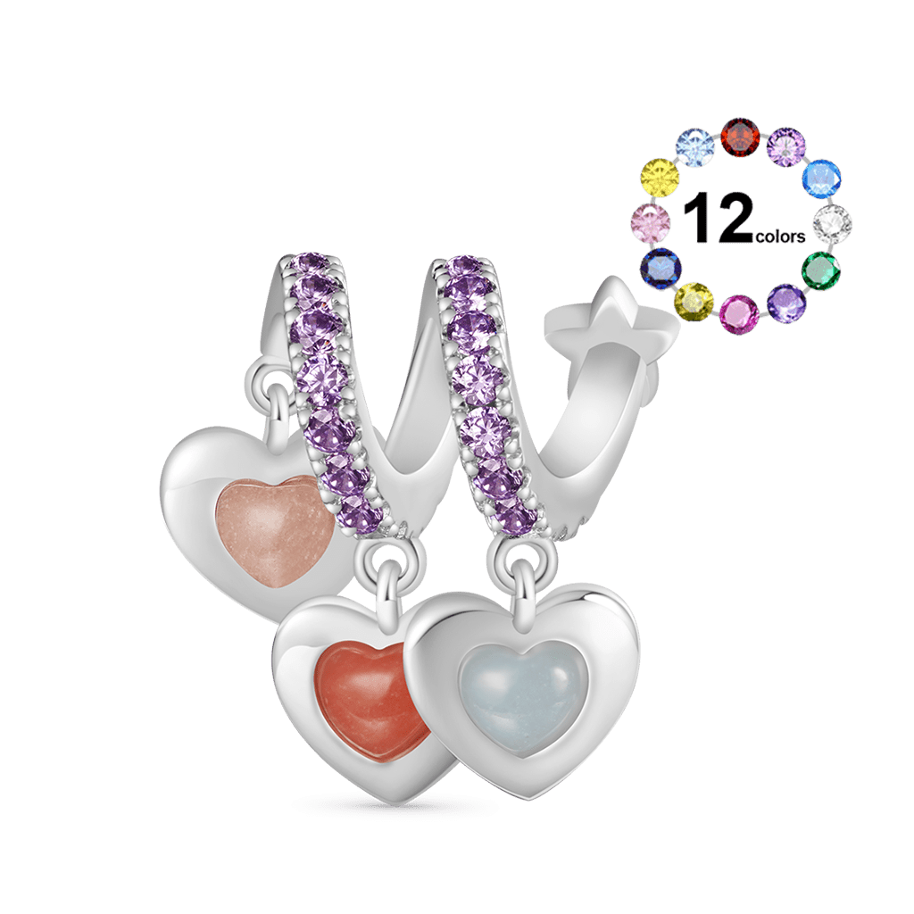 Gnoce Glow-in-the-Dark Stones Family Charm Platinum-plated Silver Blend_2