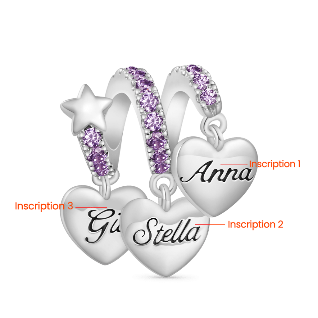 Gnoce Glow-in-the-Dark Stones Family Charm Platinum-plated Silver Blend_3