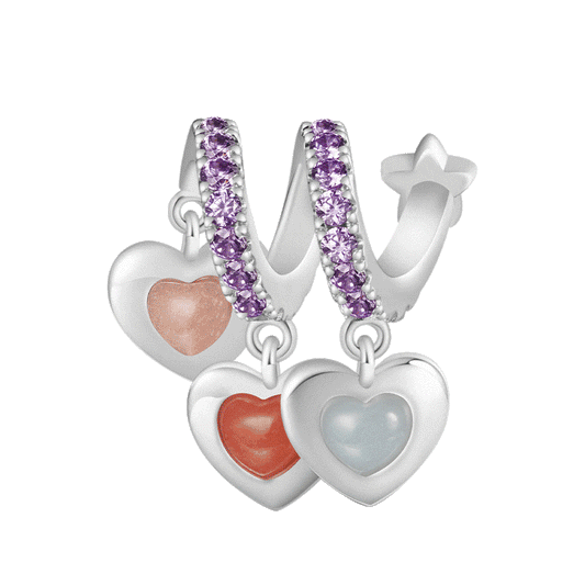 Gnoce Glow-in-the-Dark Stones Family Charm Platinum-plated Silver Blend_1
