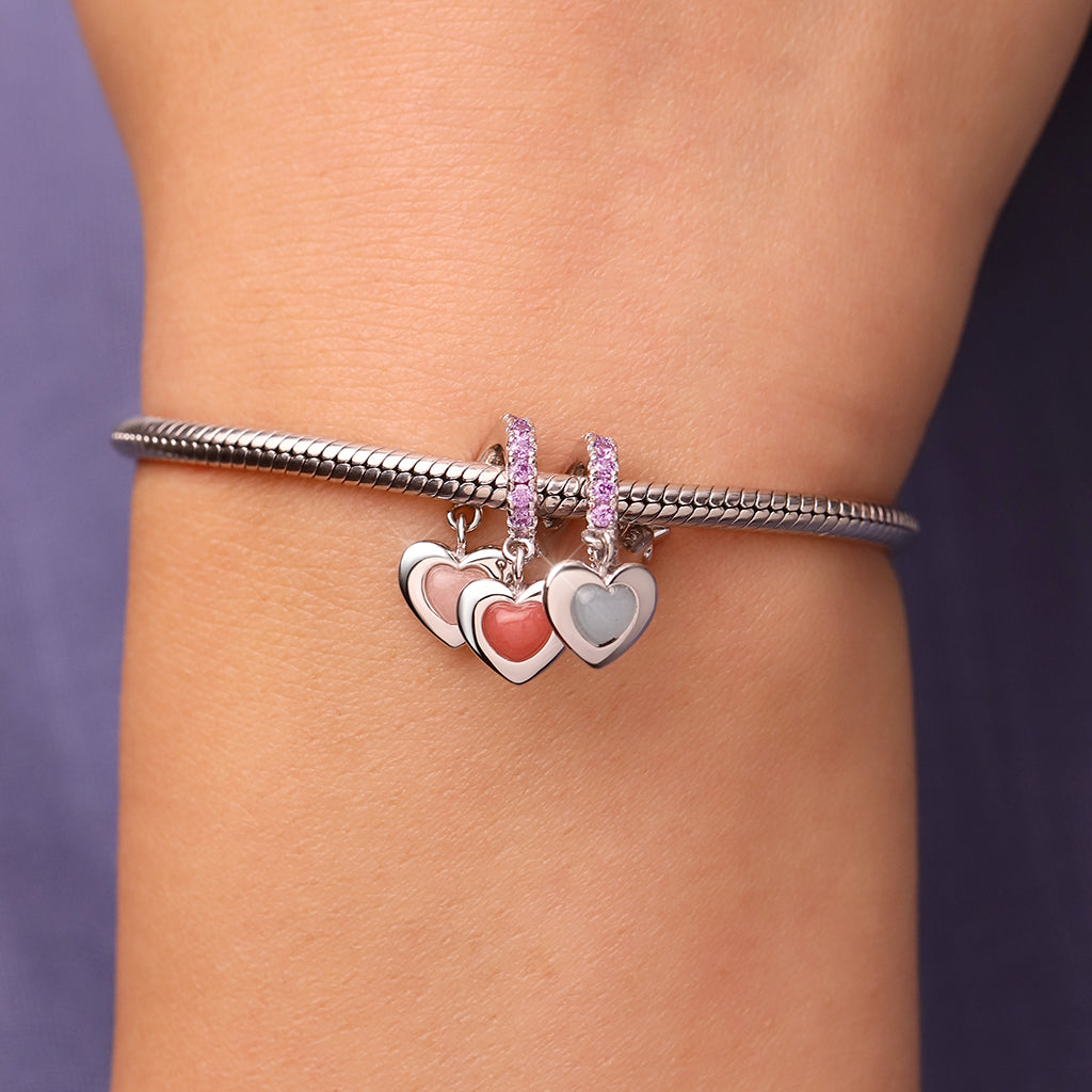 Gnoce Glow-in-the-Dark Stones Family Charm Platinum-plated Silver Blend_7