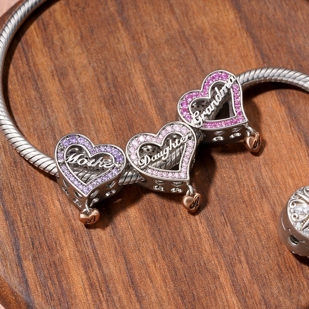Gnoce Family Members Daughter Charm Platinum-plated Silver Blend_5