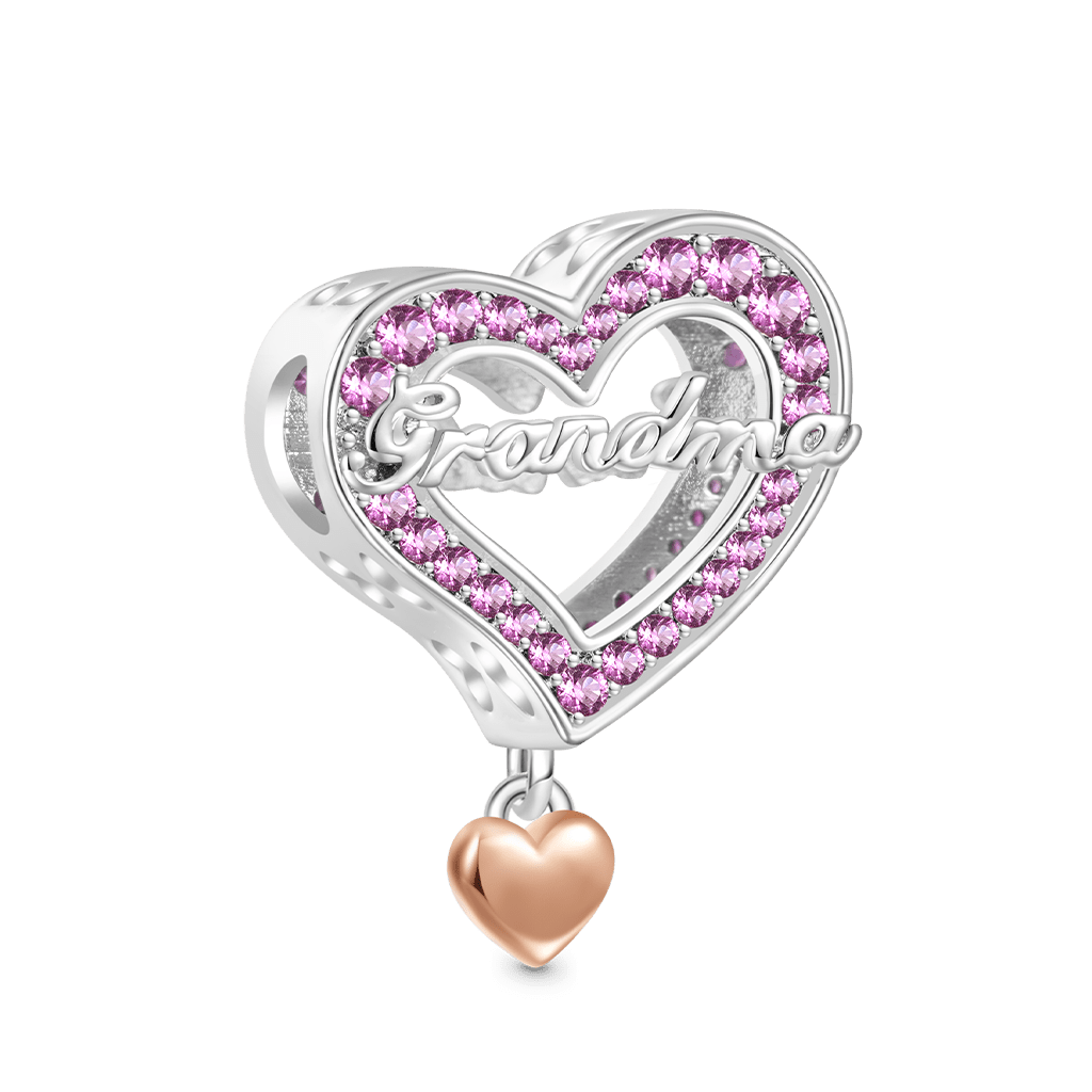 Gnoce Family Members Grandma Charm Platinum-plated Silver Blend_3