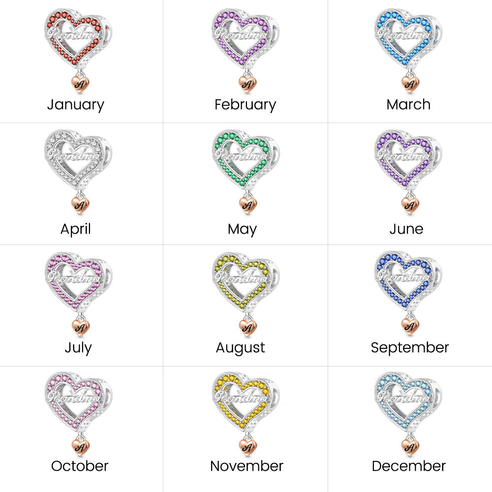 Gnoce Family Members Grandma Charm Platinum-plated Silver Blend_4
