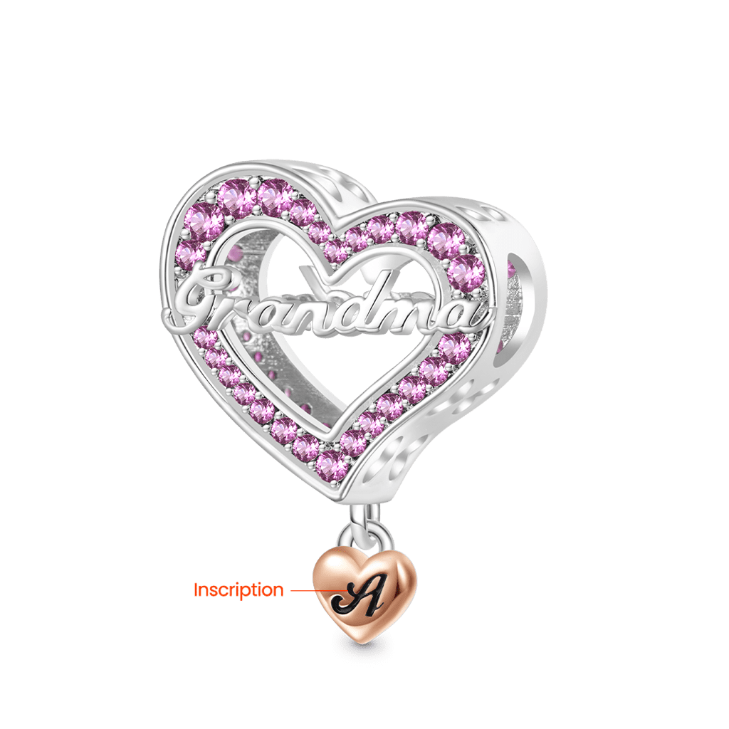 Gnoce Family Members Grandma Charm Platinum-plated Silver Blend_2