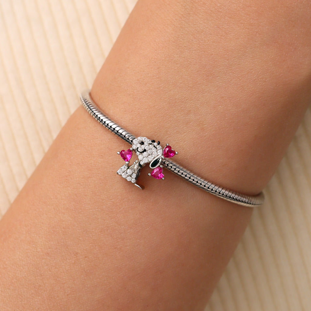 Gnoce Valentine's Day Peanuts Snoopy Love Diamond Charm_6