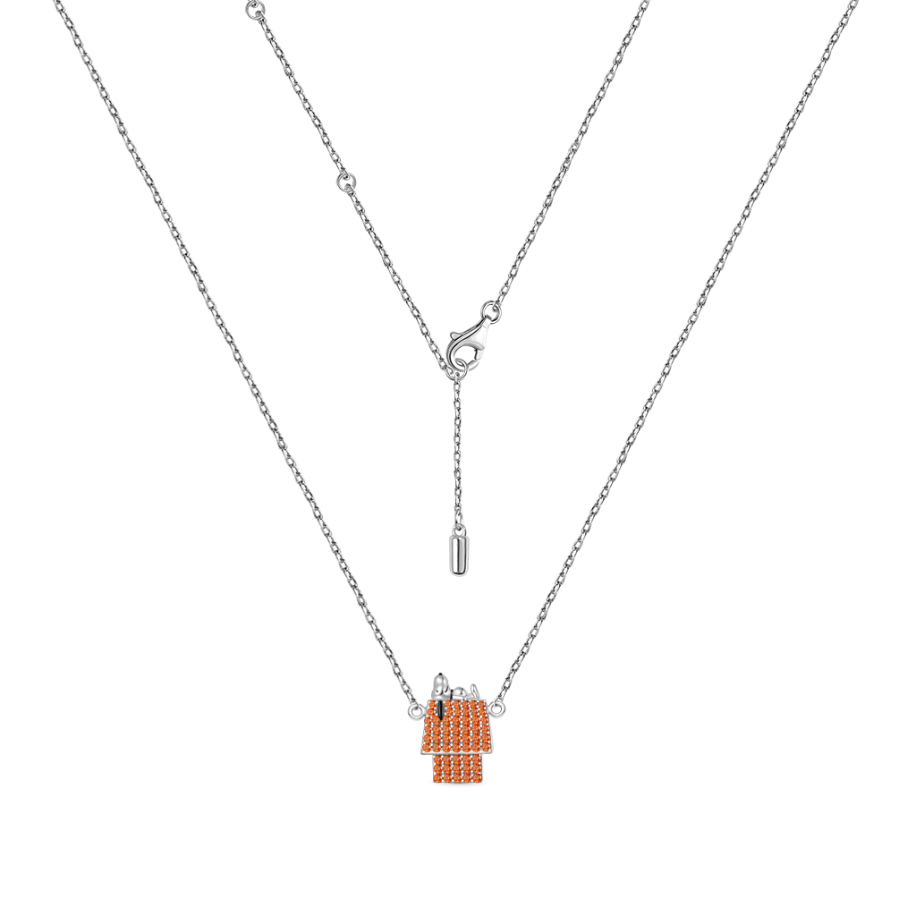 Gnoce Peanuts Lying Snoopy Doghouse Diamond Necklace_3