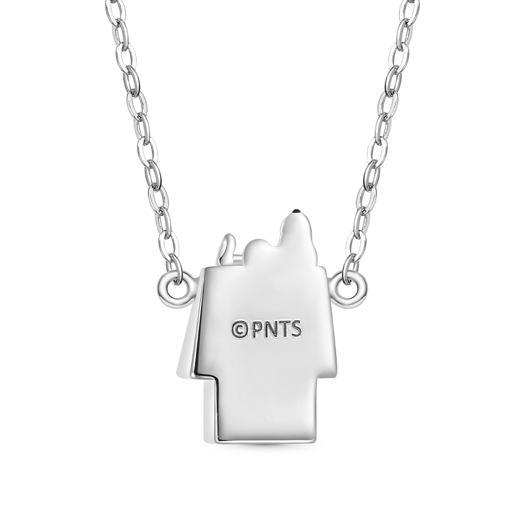 Gnoce Peanuts Lying Snoopy Doghouse Diamond Necklace_4