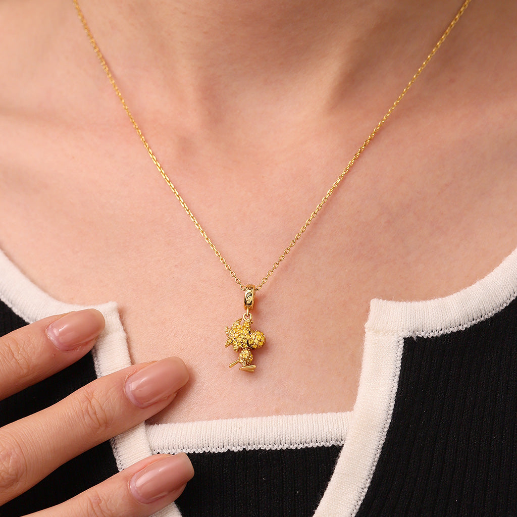 Gnoce Peanuts Woodstock Pave Diamond Pendant Dangle Charm_5