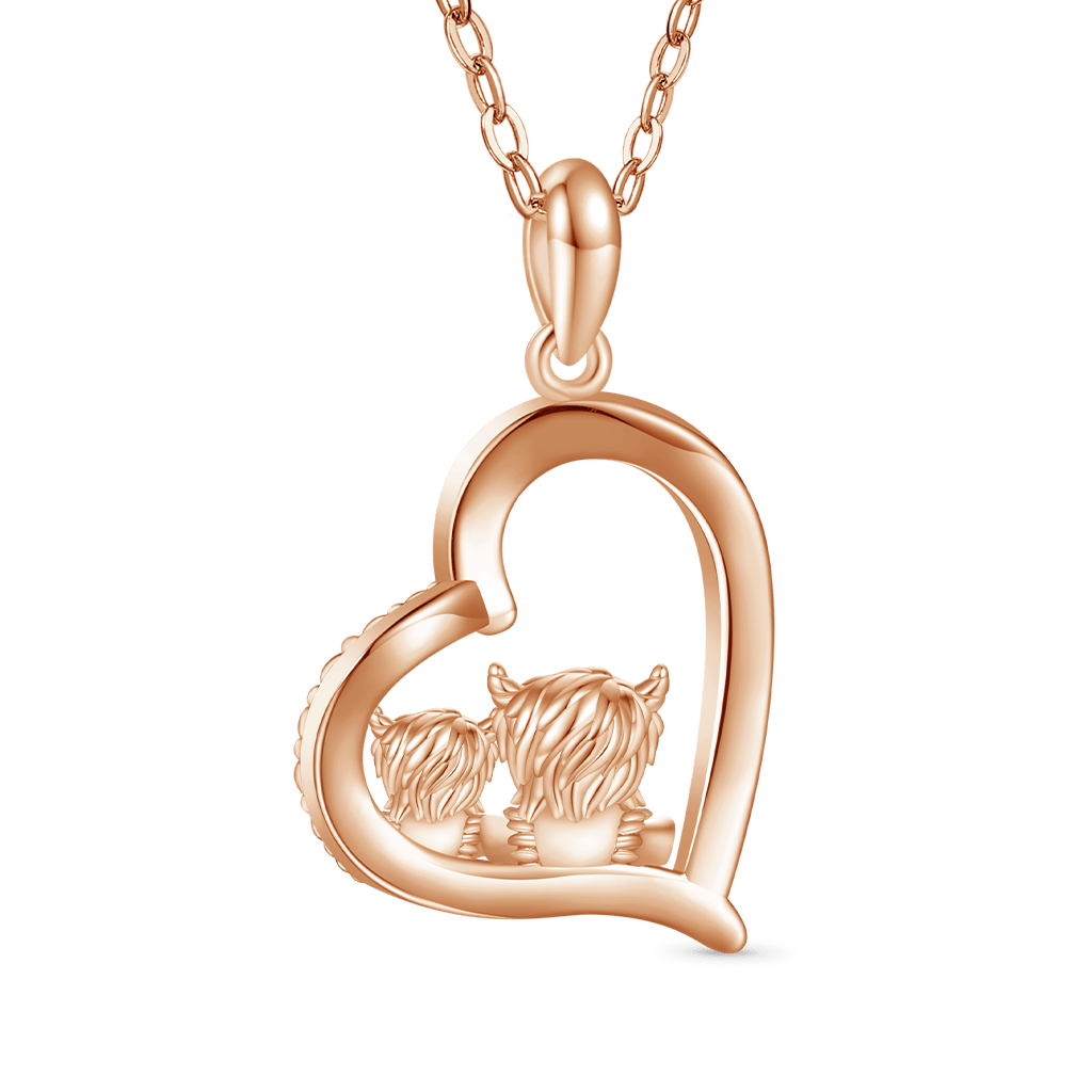 Gnoce I Love You Forever Highland Cow Necklace_2