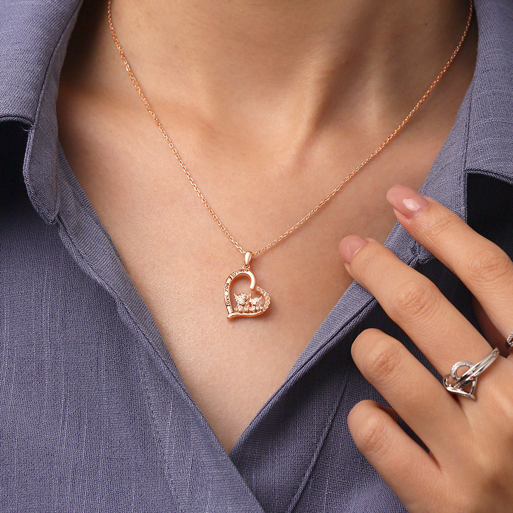 Gnoce I Love You Forever Highland Cow Necklace_6