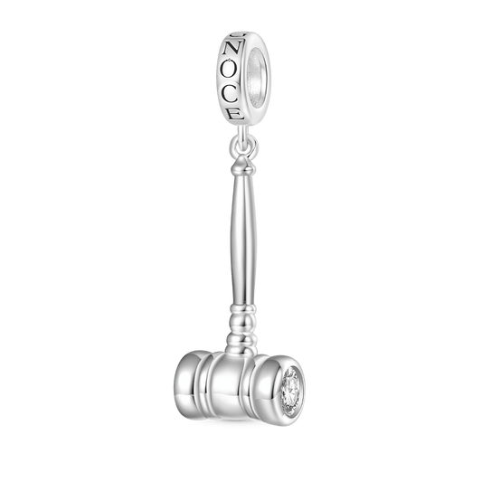 Gnoce Justice Gavel Charm Platinum-plated Silver Blend_1