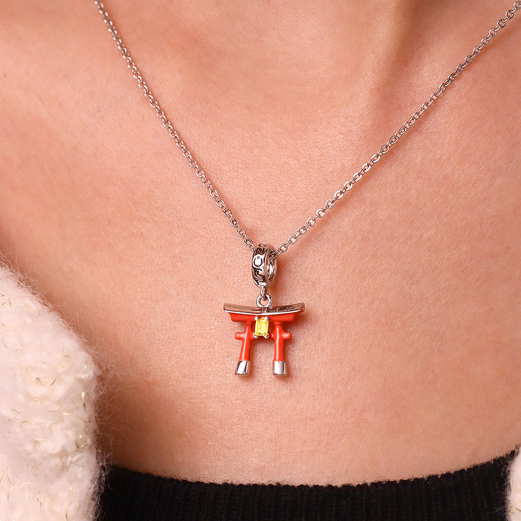 Gnoce Japanese Torii Gate Pendant Dangle Charm_5