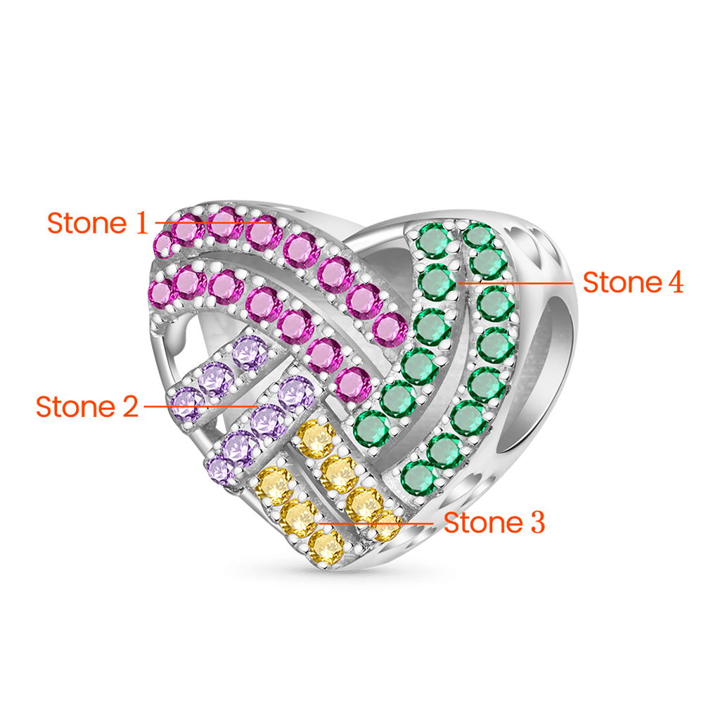 Gnoce Color CZ Embers Birthstone Charm Platinum-plated Silver Blend_2