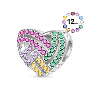 Gnoce Color CZ Brilliant Embers Heart Birthstone Charm_1