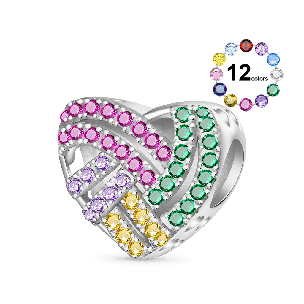Gnoce Color CZ Embers Birthstone Charm Platinum-plated Silver Blend_1