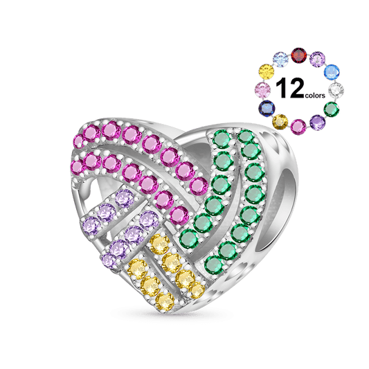 Gnoce Color CZ Embers Birthstone Charm Platinum-plated Silver Blend_1