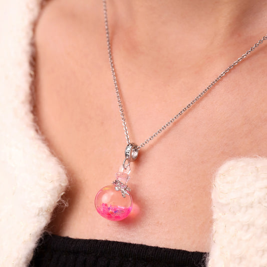 Gnoce Sakura Luminous Pink Quicksand Bottle Pendant Dangle Charm_7