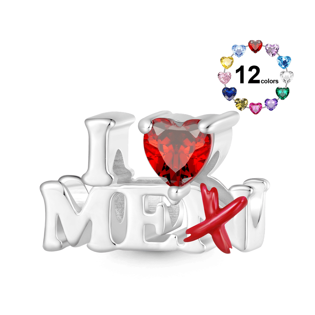 Gnoce I Love ME Birthstone Charm Platinum-plated Silver Blend_1