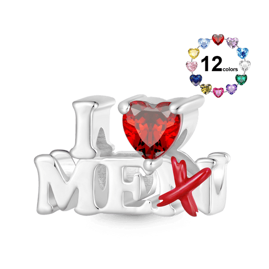 Gnoce I Love ME Birthstone Charm Platinum-plated Silver Blend_1