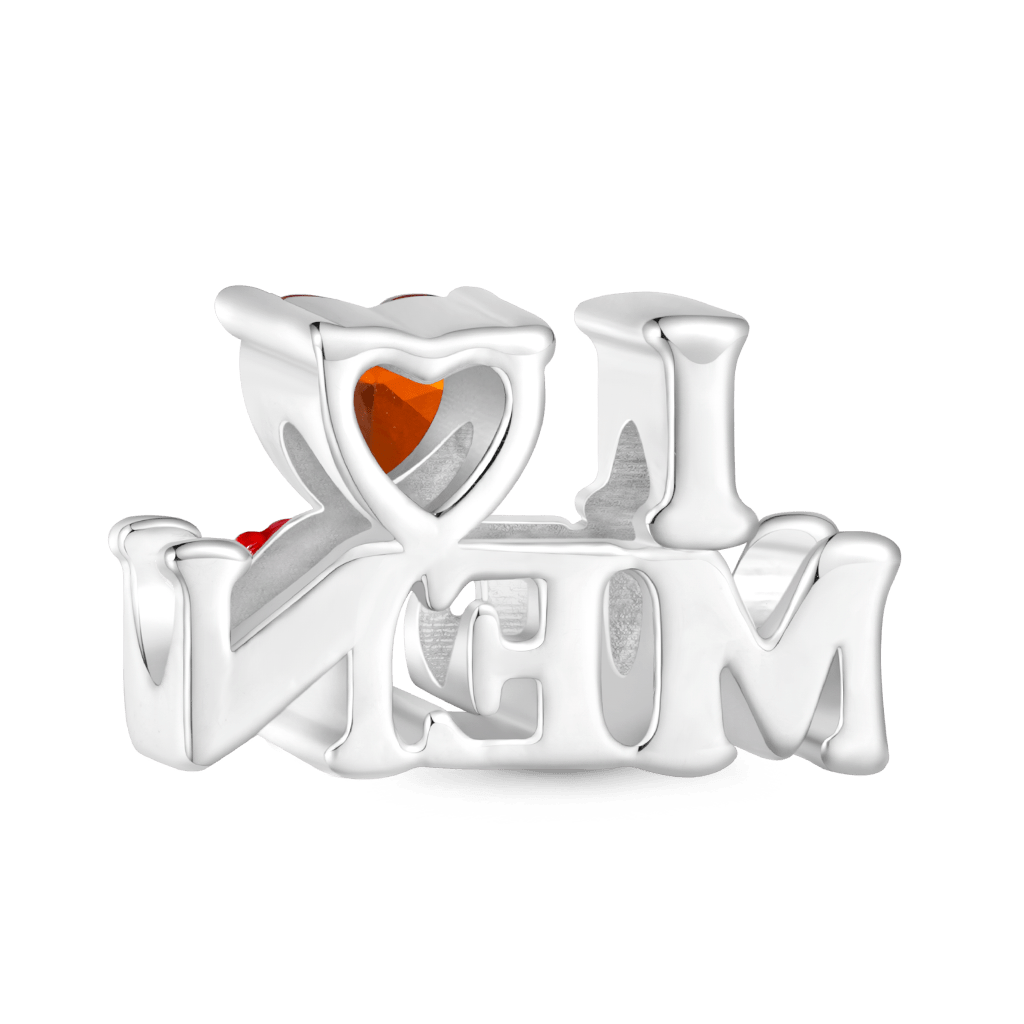 Gnoce I Love ME Birthstone Charm Platinum-plated Silver Blend_3