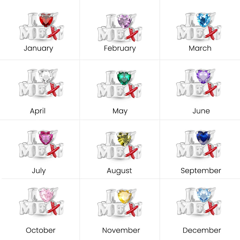 Gnoce I Love ME Birthstone Charm Platinum-plated Silver Blend_7