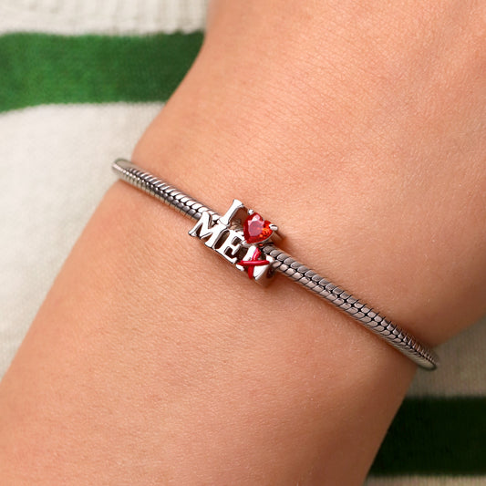 Gnoce I Love ME Birthstone Charm Platinum-plated Silver Blend_6