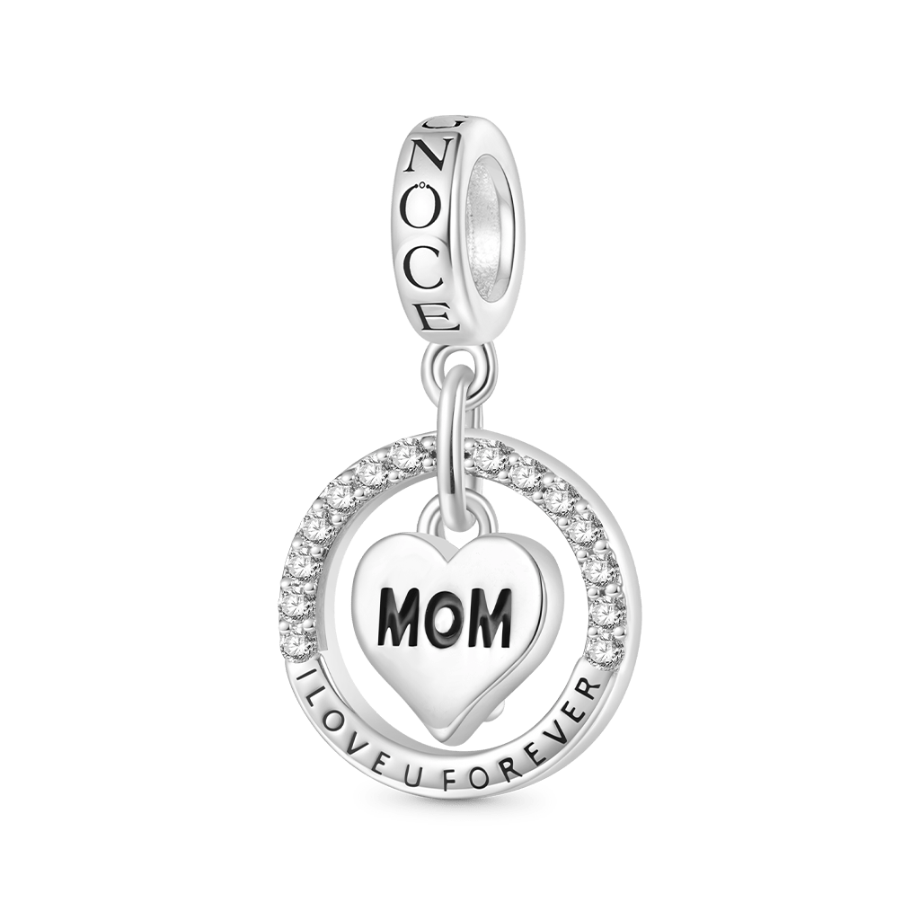 Gnoce I Love U Forever Mom Birthstone Charm Platinum-plated Silver Blend_2