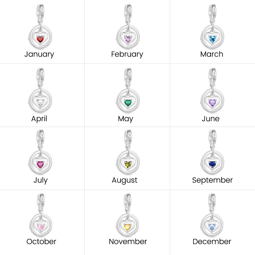 Gnoce I Love U Forever Mom Birthstone Charm Platinum-plated Silver Blend_4