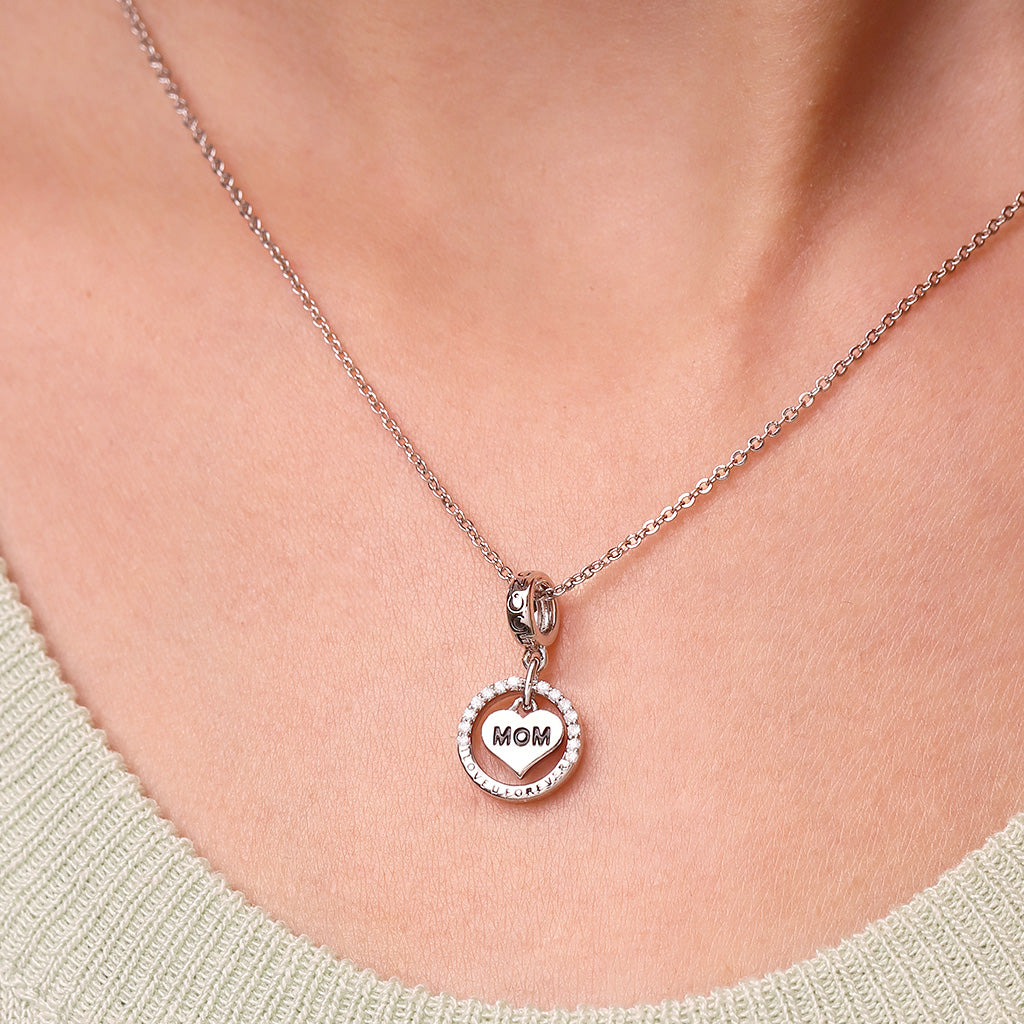 Gnoce I Love U Forever Mom Birthstone Charm Platinum-plated Silver Blend_6