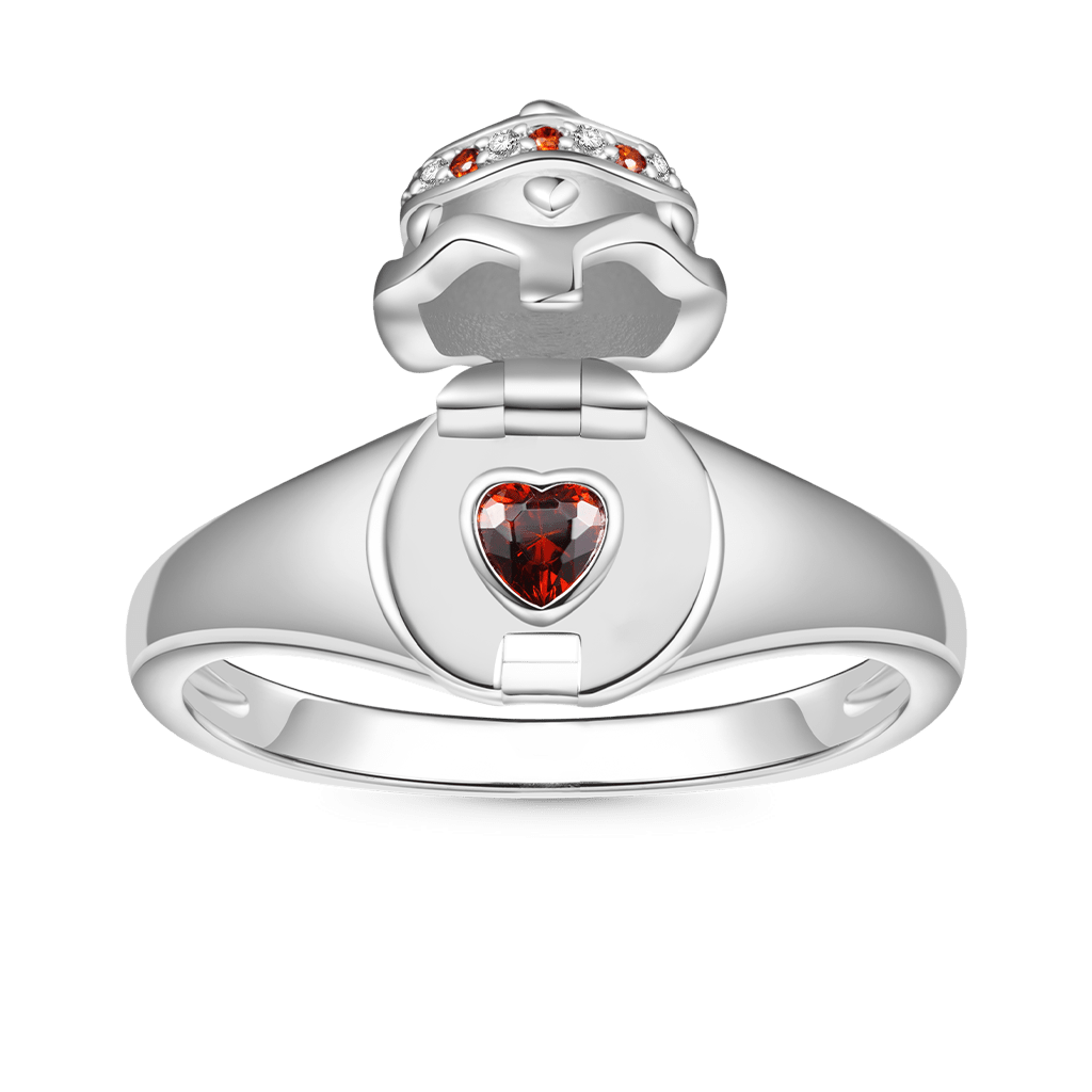 Gnoce Easter Openable Egg Signet Ring Platinum-plated Silver Blend_2