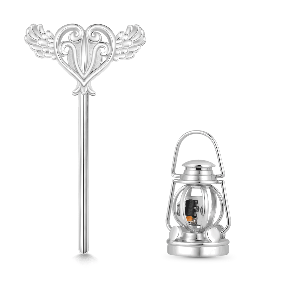 Gnoce Wireless LED Glow Lantern Charm Platinum-plated Silver Blend_2