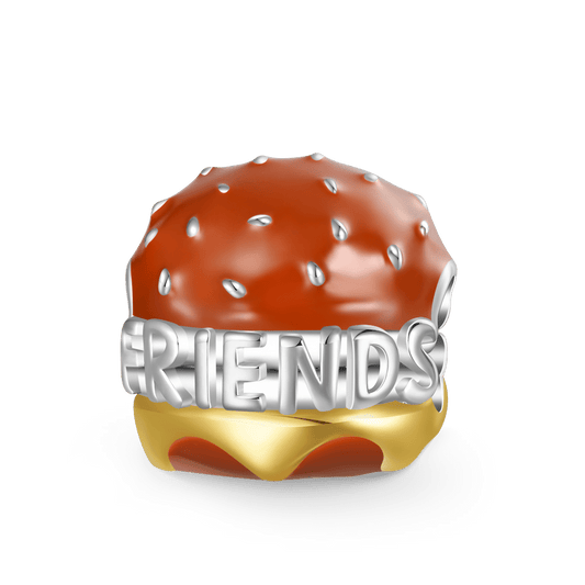 Gnoce Burger Engravable Charm Platinum-plated Silver Blend_1