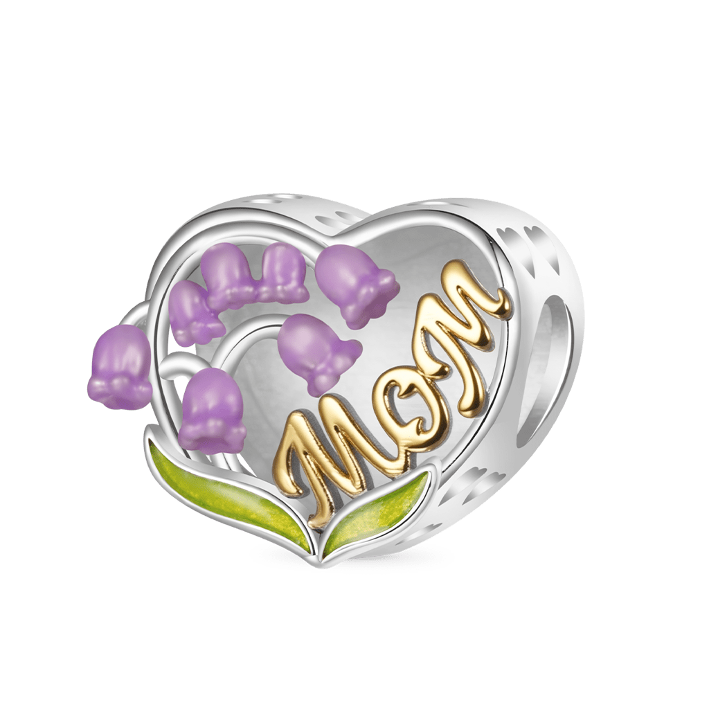 Gnoce Mother's Day Heart Lily of the Valley Photo Charm_2