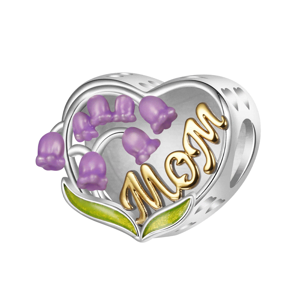 Gnoce Mother's Day Heart Lily of the Valley Photo Charm_4