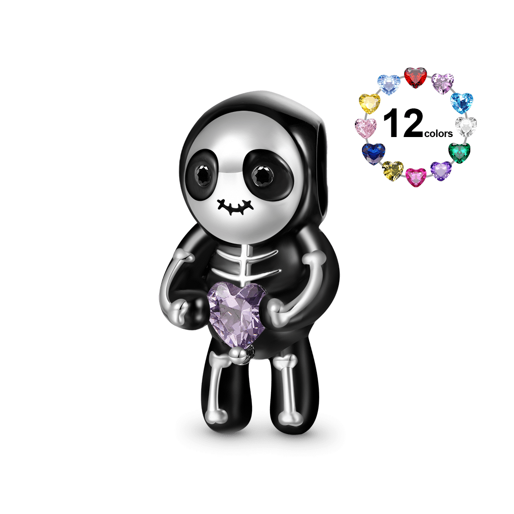 Gnoce Halloween Skull Skeleton Embraces Love Charm_1