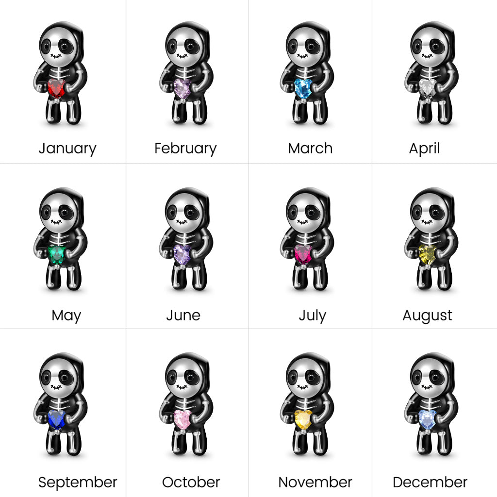 Gnoce Halloween Skull Skeleton Embraces Love Charm_4