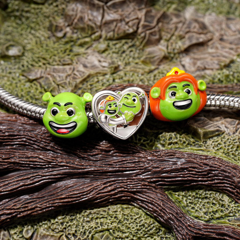Gnoce Smiling Green-skinned Shrek Head Charm_3