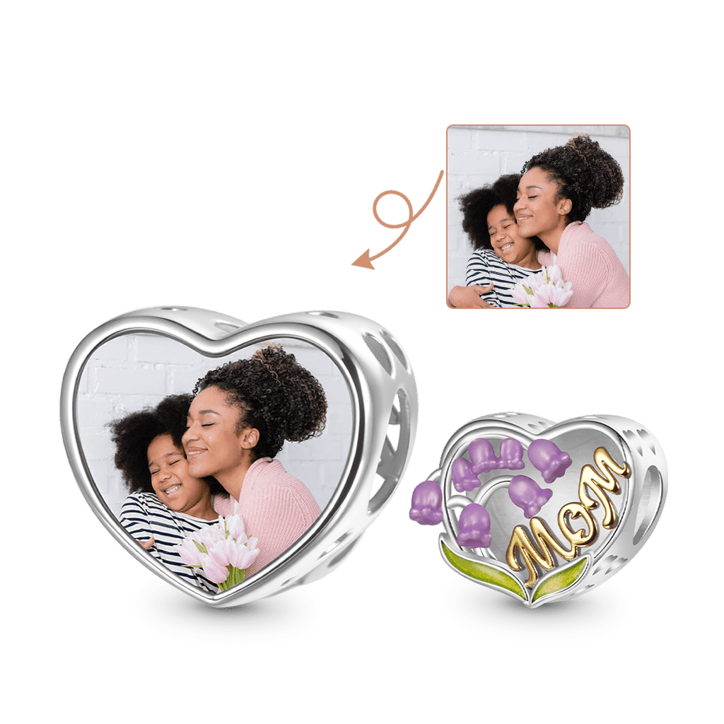 Gnoce Lily of the Valley Photo Charm Platinum-plated Silver Blend_1