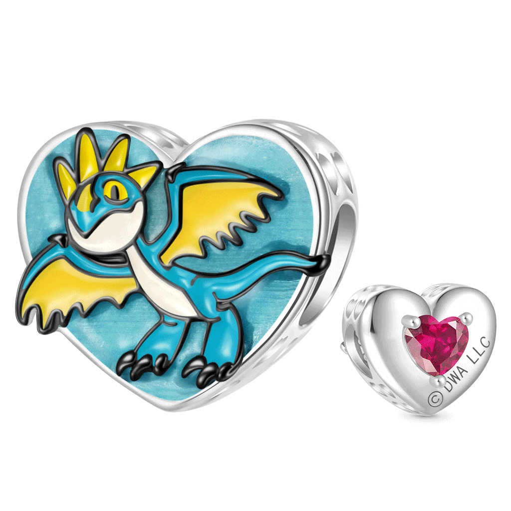 Gnoce Deadly Nadder Heart Birthstone Glow-in-the-Dark Charm_1