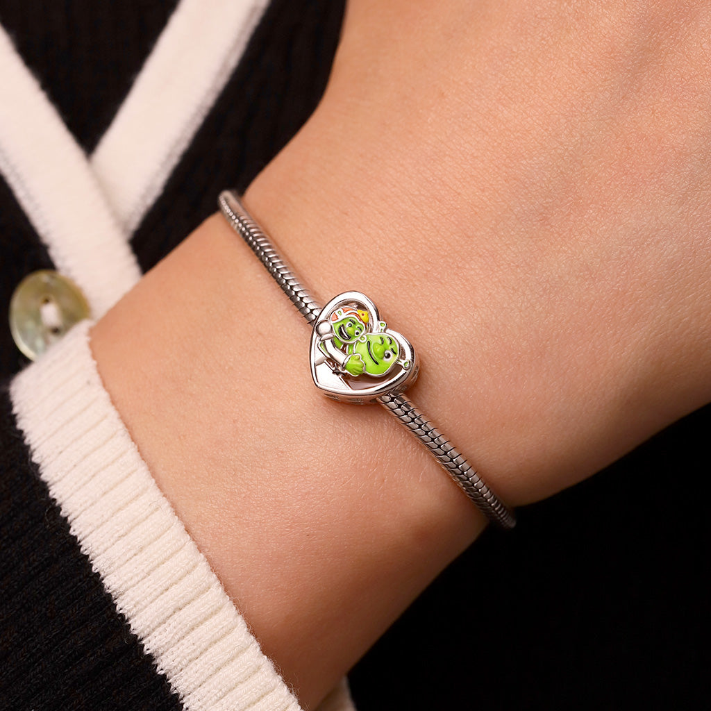 Gnoce 'I LOVE OGRES' Shrek & Fiona Love Heart Charm_5