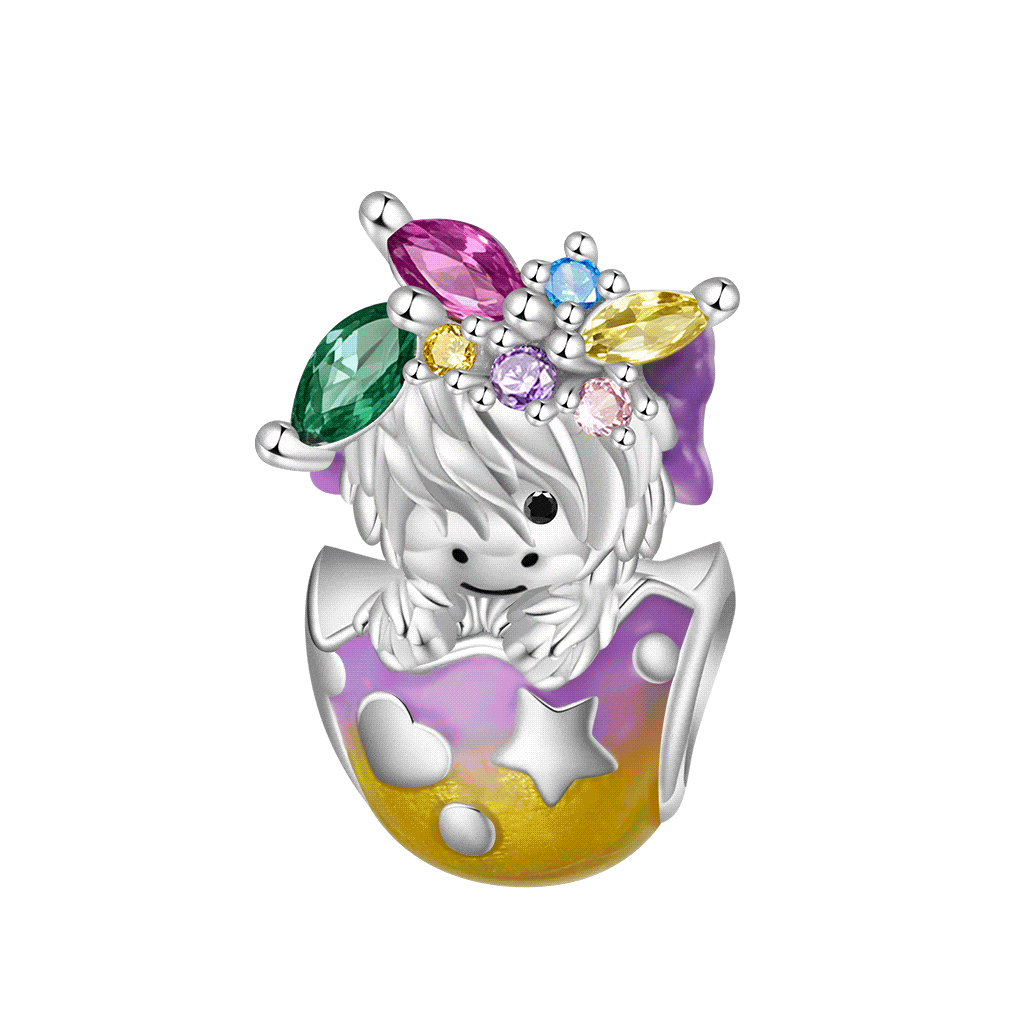 Gnoce Wreath Highland Cow Glow-in-the-Dark Easter Eggs Charm_1