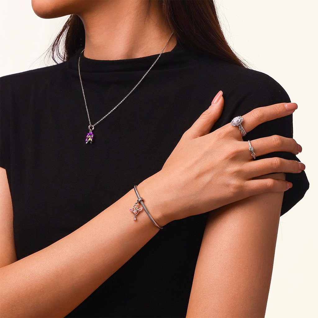 Gnoce Angel Glow-in-the-Dark Charm Platinum-plated Silver Blend_6