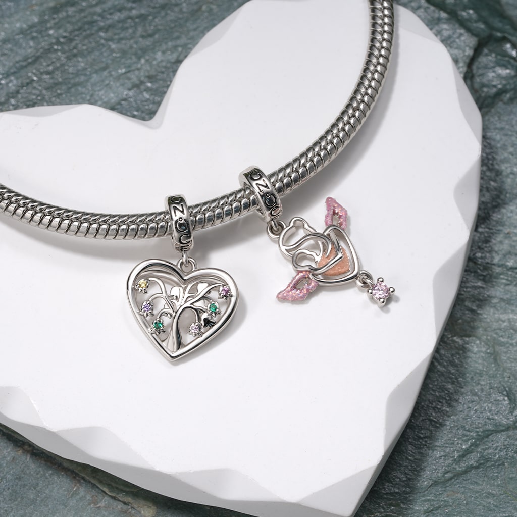 Gnoce Angel Glow-in-the-Dark Charm Platinum-plated Silver Blend_5