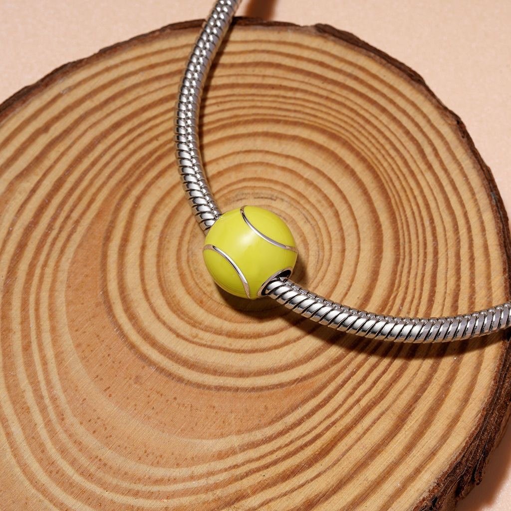 Gnoce Green Tennis Ball Sports Charm Platinum-plated Silver Blend_3