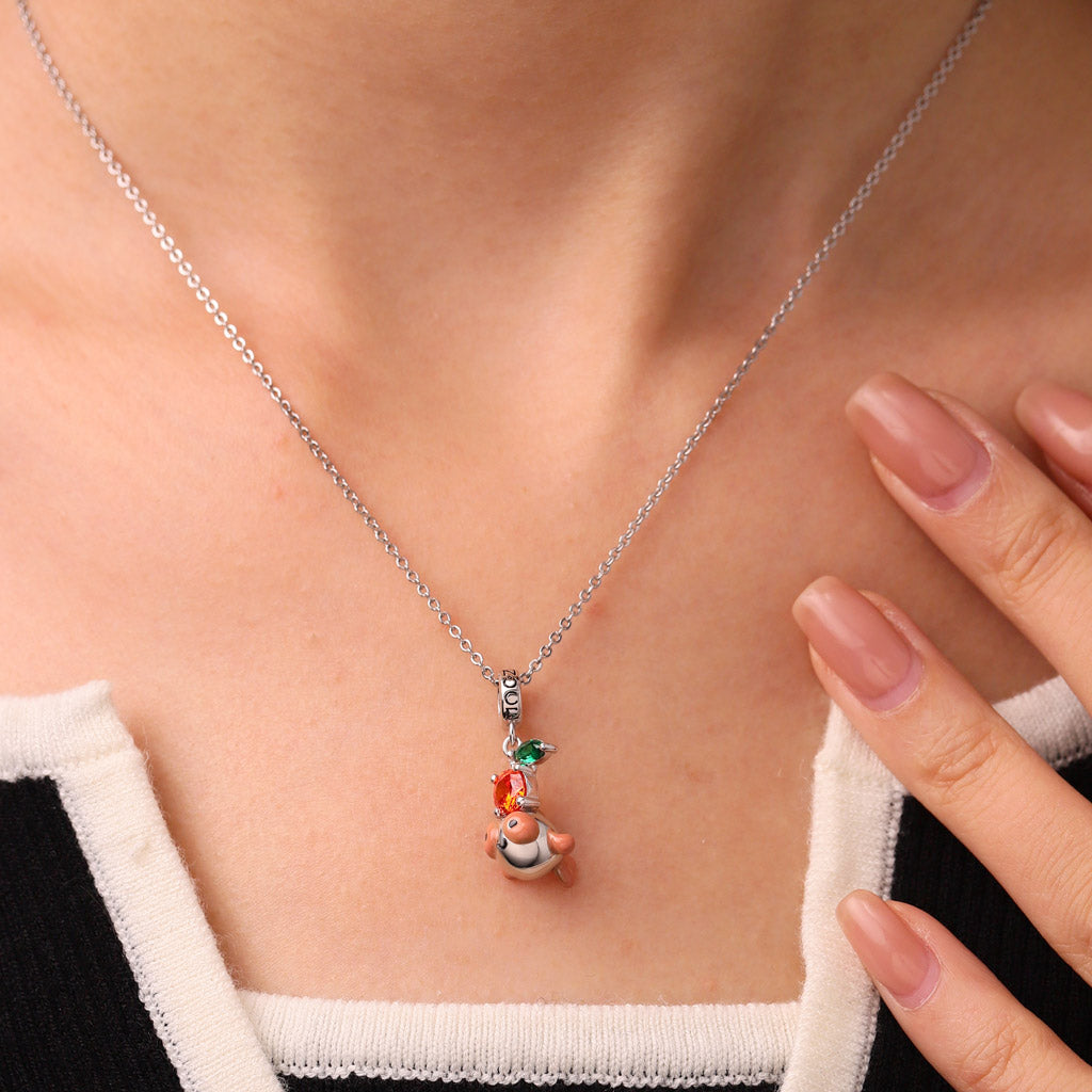 Gnoce Bubble-eye Goldfish Charm Platinum-plated Silver Blend_5