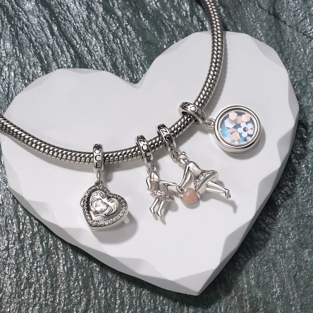 Gnoce Holding Hand Double Charm Platinum-plated Silver Blend_4