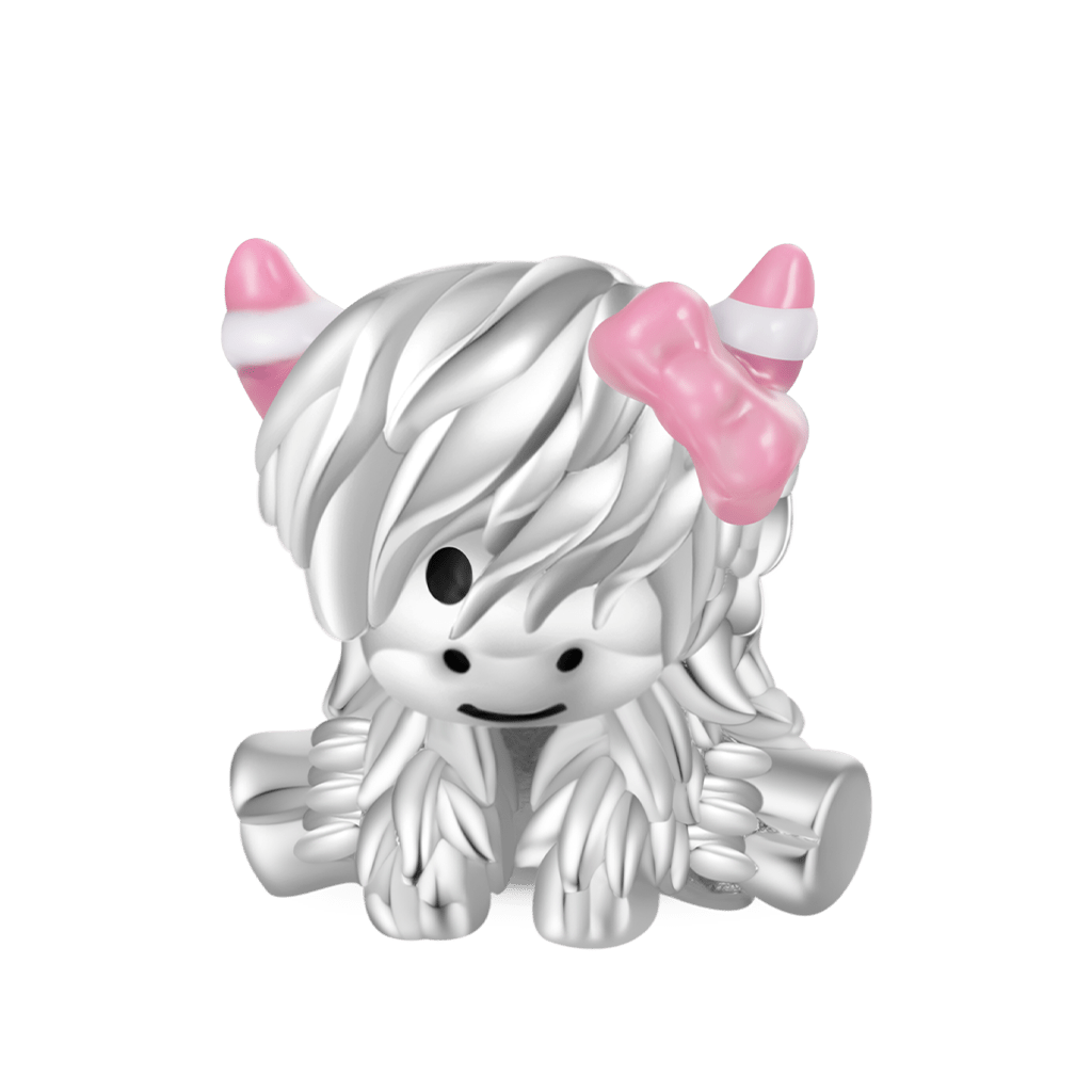 Gnoce Pink Bow Highland Cow Charm_1
