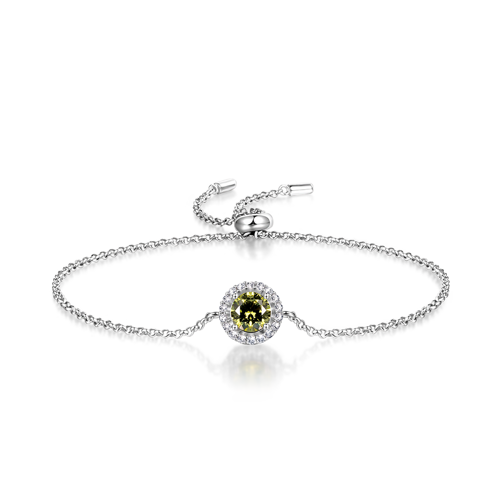 Gnoce Round Cut Adjustable Chain Bracelet_2