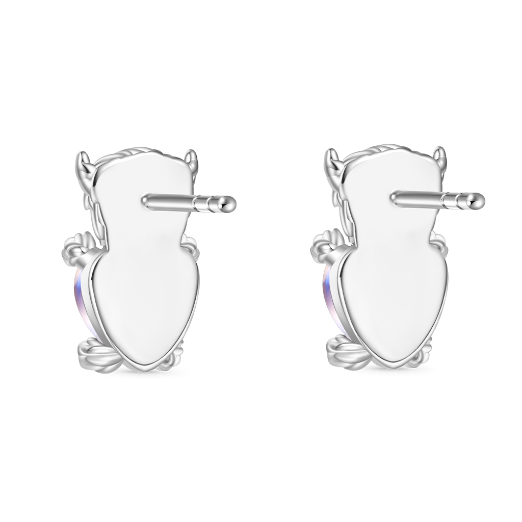 Gnoce Highland Cow Embraces Moonstone Earrings Platinum-plated Silver Blend_2